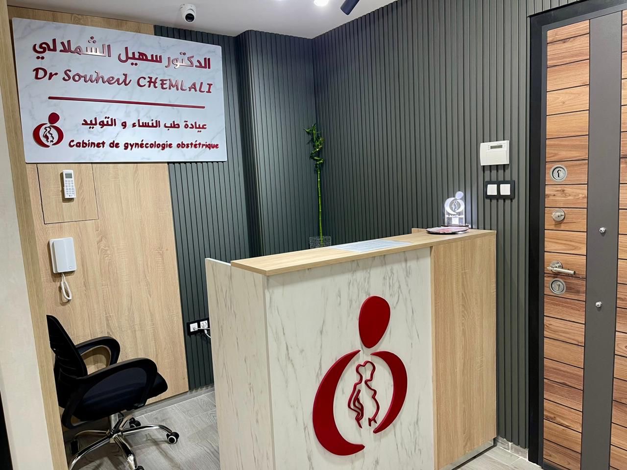الاستقبال مع لوحة الدكتور سهيل الشملالي